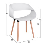 ΣΕΤ ΤΡΑΠΕΖΑΡΙΑΣ 5ΤΜΧ MAGGIE HM21186 MDF TOP & ΠΟΛΥΠΡΟΠΥΛΕΝΙΟ ΣΕ ΛΕΥΚΟ ΧΡΩΜΑ - Image 2