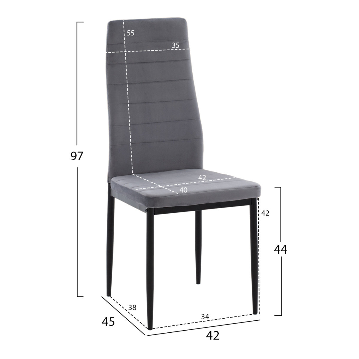 ΣΕΤ ΤΡΑΠΕΖΑΡΙΑΣ 5ΤΜΧ LADY HM21199.01 ΓΥΑΛΙ--ΜΕΤΑΛΛΟ ΣΕ ΜΑΥΡΟ & ΒΕΛΟΥΔΟ ΓΚΡΙ - Image 2