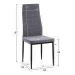 ΣΕΤ ΤΡΑΠΕΖΑΡΙΑΣ 5ΤΜΧ LADY HM21199.01 ΓΥΑΛΙ--ΜΕΤΑΛΛΟ ΣΕ ΜΑΥΡΟ & ΒΕΛΟΥΔΟ ΓΚΡΙ - Image 2