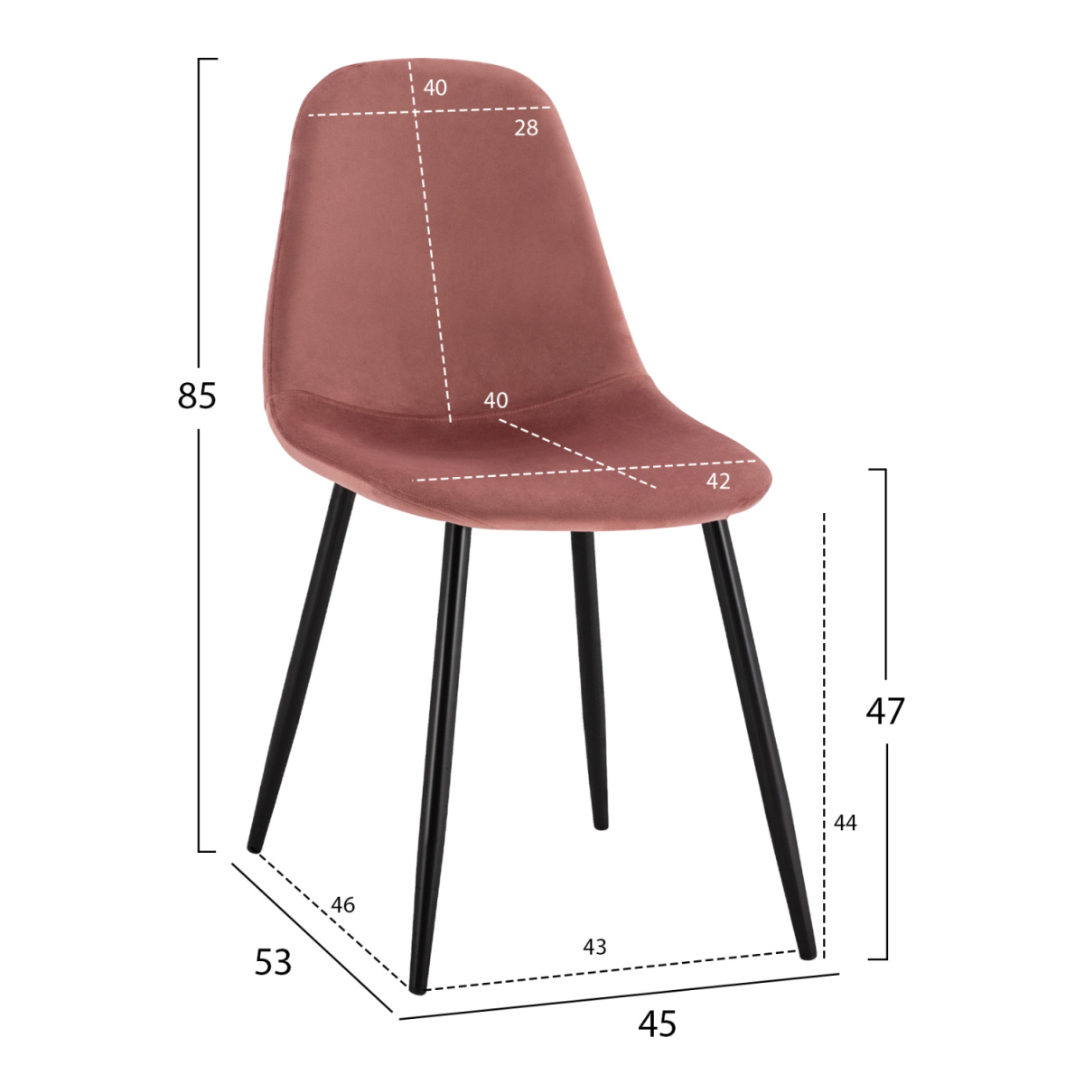 ΣΕΤ ΤΡΑΠΕΖΑΡΙΑΣ 5ΤΜΧ ALIZA HM21201 MDF TOP-ΒΕΛΟΥΔΟ ΣΑΠΙΟ ΜΗΛΟ & ΜΕΤΑΛΛΟ ΜΑΥΡΟ - Image 2