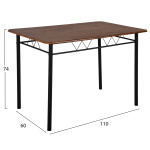ΣΕΤ ΤΡΑΠΕΖΑΡΙΑΣ 5ΤΜΧ PEARY HM9416.11 ΜΕΤΑΛΛΟ ΜΑΥΡΟ-MDF ΚΑΡΥΔΙ 110x60x74Yεκ. - Image 2