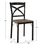 ΣΕΤ ΤΡΑΠΕΖΑΡΙΑΣ GOOSE 5ΤΜΧ HM9530.01 MDF ΚΑΡΥΔΙ-ΜΕΤΑΛΛΟ ΜΑΥΡΟ 120x80x75Yεκ. - Image 2