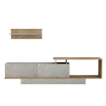 ΣΥΝΘΕΤΟ ΤΗΛΕΟΡΑΣΗΣ GARCELLE HM8904.14 ΜΕΛΑΜΙΝΗ ΦΥΣΙΚΟ-STONE TEXTURE 180x29,6x45Υεκ - Image 2