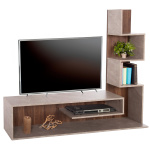 ΣΥΝΘΕΤΟ ΤΗΛΕΟΡΑΣΗΣ EDELIE HM8908.14 ΜΕΛΑΜΙΝΗ ΓΚΡΙ STONE TEXTURE-ΦΥΣΙΚΟ 150x29,5x120Υεκ.