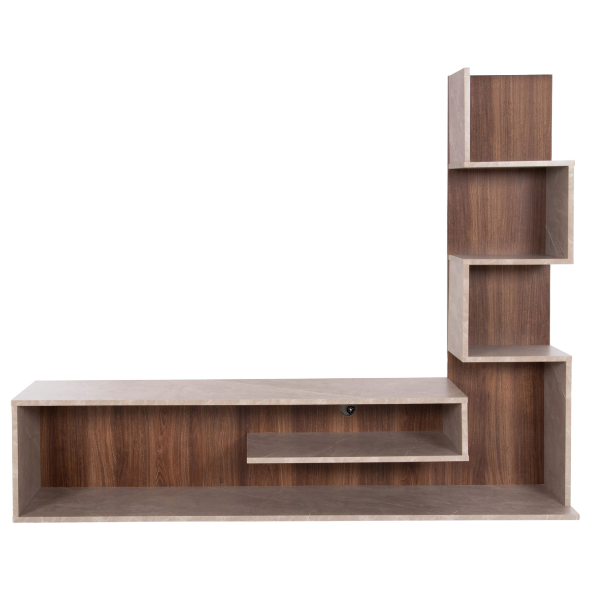 ΣΥΝΘΕΤΟ ΤΗΛΕΟΡΑΣΗΣ EDELIE HM8908.14 ΜΕΛΑΜΙΝΗ ΓΚΡΙ STONE TEXTURE-ΦΥΣΙΚΟ 150x29,5x120Υεκ. - Image 2