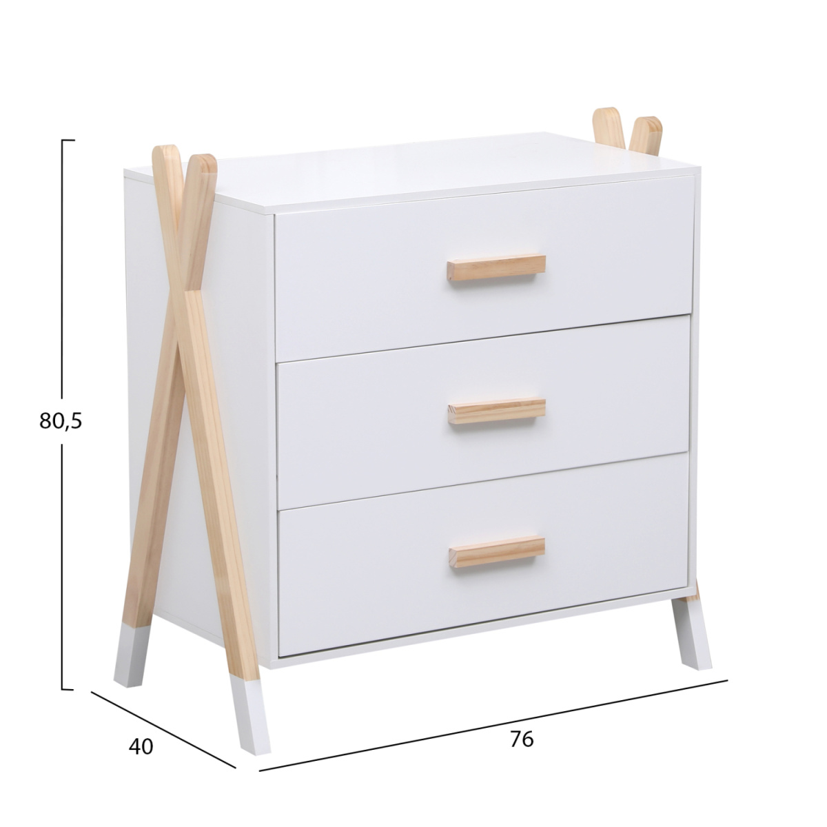 ΣΥΡΤΑΡΙΕΡΑ ΠΑΙΔΙΚH PASCHAL HM2493.03 ΜΕΛΑΜΙΝΗ-ΞΥΛΟ ΠΕΥΚΟΥ 76x40x80.5Υεκ - Image 2