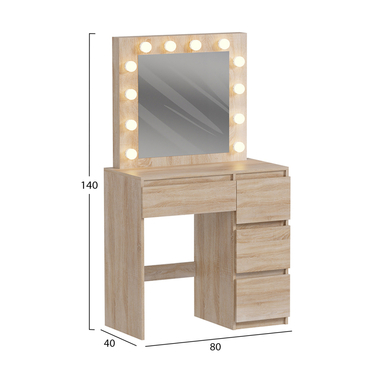 ΤΟΥΑΛΕΤΑ ΜΕ ΦΩΤΙΣΜΟ LED & ΣΥΡΤΑΡΙΑ KEITLIN HM2499.01 ΜΕΛΑΜΙΝΗ ΣΕ SONAMA 80x40x140Υεκ - Image 2