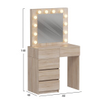 ΤΟΥΑΛΕΤΑ ΜΕ ΦΩΤΙΣΜΟ LED & ΣΥΡΤΑΡΙΑ BEYON HM2500.01 ΜΕΛΑΜΙΝΗ ΣΕ SONAMA 112.5x40.5x140Υεκ. - Image 2