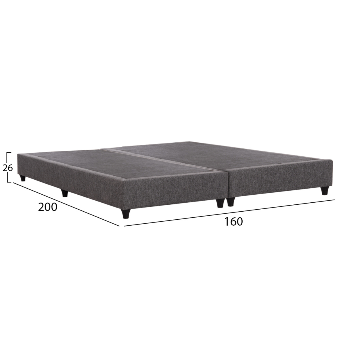 ΥΠΟΣΤΡΩΜΑ/ΚΡΕΒΑΤΙ KING-SIZE SIGGY HM21218 ΓΚΡΙ ΥΦΑΣΜΑ--ΓΙΑ 180x200εκ. - Image 2