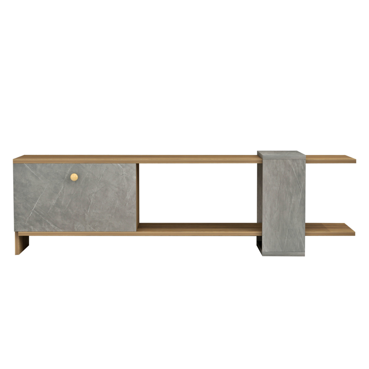 ΕΠΙΠΛΟ ΤΗΛΕΟΡΑΣΗΣ HENRIETTE HM8900.13 ΜΕΛΑΜΙΝΗ ΚΑΡΥΔΙ-STONE TEXTURE 120x28,5x39Υεκ. - Image 2