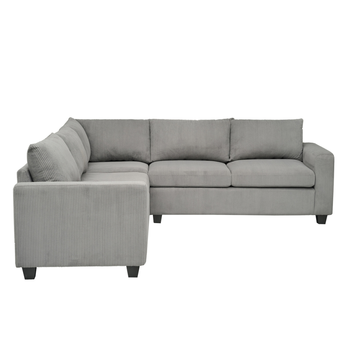 ΓΩΝΙΑΚΟΣ ΚΑΝΑΠΕΣ CALDER HM3286.01 ΓΚΡΙ ΥΦΑΣΜΑ 254x254x90(κάθισμα)x91Υεκ. - Image 2