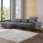 ΚΑΝΑΠΕΣ ΑΡΙΣΤΕΡΗ ΓΩΝΙΑ DIVYA HM3267.02L ΣΥΝΘ.SUEDE ΓΚΡΙ 264x175x99Υεκ. - Image 2