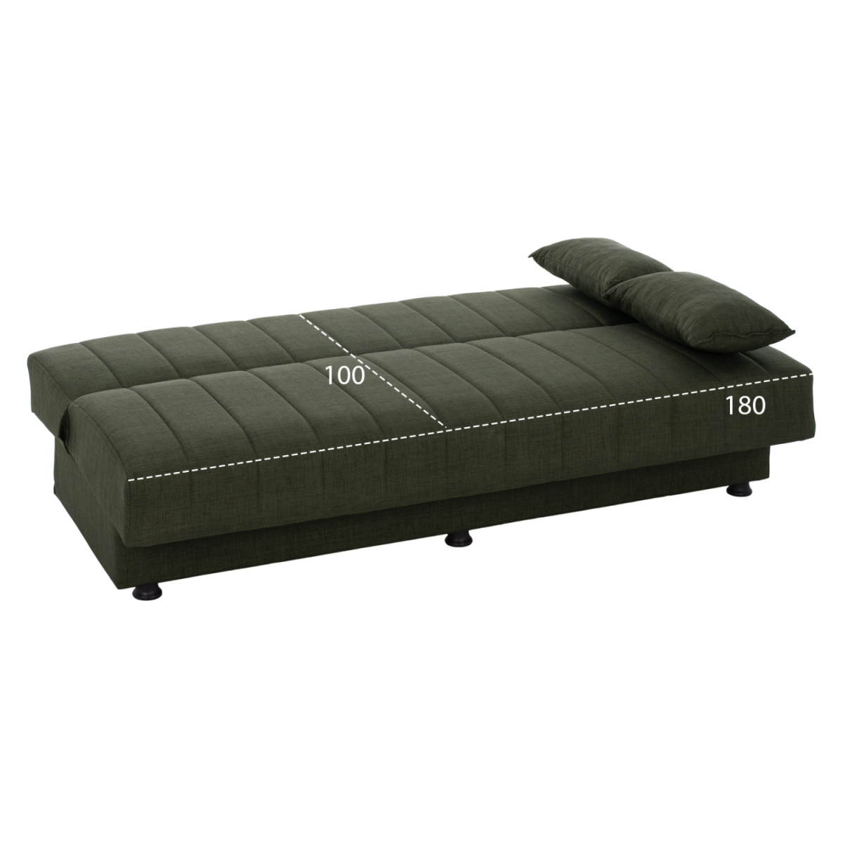 ΚΑΝΑΠΕΣ ΚΡΕΒΑΤΙ ANDRI ΤΡΙΘΕΣΙΟΣ DARK OLIVE HM3239.05 180x72x77 εκ. - Image 2