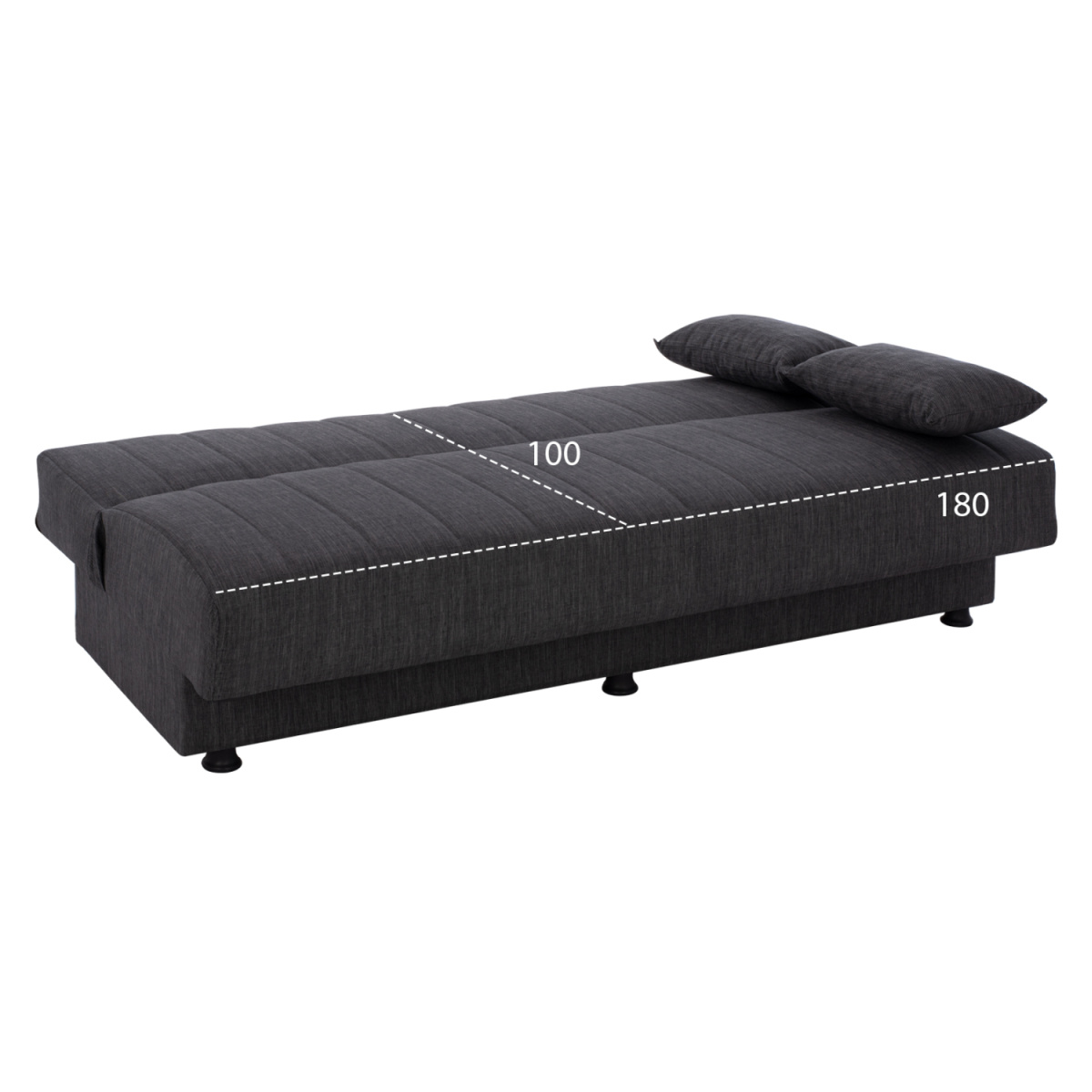 ΚΑΝΑΠΕΣ ΚΡΕΒΑΤΙ ΤΡΙΘΕΣΙΟΣ ΓΚΡΙ HM3239.03 180x72x77 εκ. - Image 2
