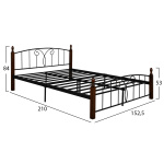 ΚΡΕΒΑΤΙ ΔΙΠΛΟ SUZIE HM585 ΓΙΑ ΣΤΡΩΜΑ 150x200 εκ. ΜΕΤΑΛΛΟ ΞΥΛΟ - Image 2