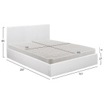 ΚΡΕΒΑΤΙ ΔΙΠΛΟ & ΣΤΡΩΜΑ BOBBI HM21271.01 ΛΕΥΚΟ PU ΜΕ ΑΠΟΘ.ΧΩΡΟ--ΓΙΑ 150x200εκ - Image 2