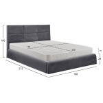 ΚΡΕΒΑΤΙ ΔΙΠΛΟ & ΣΤΡΩΜΑ BRILEY HM21272.01 ΓΚΡΙ ΒΕΛΟΥΔΟ ΜΕ ΑΠΟΘ.ΧΩΡΟ--ΓΙΑ 160x200εκ - Image 2