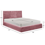 ΚΡΕΒΑΤΙ ΔΙΠΛΟ & ΣΤΡΩΜΑ BRILEY HM21272.02 ΣΑΠΙΟ ΜΗΛΟ ΒΕΛΟΥΔΟ ΜΕ ΑΠΟΘ.ΧΩΡΟ--ΓΙΑ 160x200εκ - Image 2