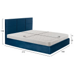 ΚΡΕΒΑΤΙ ΔΙΠΛΟ & ΣΤΡΩΜΑ BRILEY HM21272.03 ΜΠΛΕ ΒΕΛΟΥΔΟ ΜΕ ΑΠΟΘ.ΧΩΡΟ--ΓΙΑ 160x200εκ - Image 2