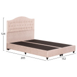 ΚΡΕΒΑΤΙ MALENA HM638.22 ΜΠΕΖ ΥΦΑΣΜΑ Τ. NUBUCK ΓΙΑ ΣΤΡΩΜΑ 150x200εκ. - Image 2