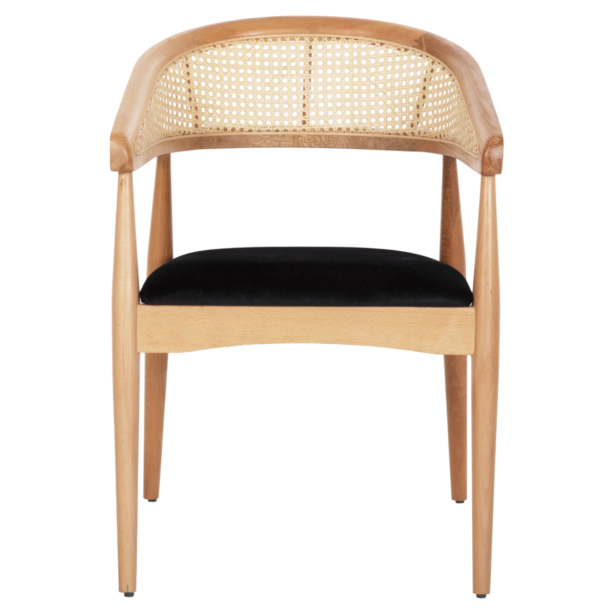 ΠΟΛΥΘΡΟΝΑ KOMODUS HM18012.02 ΞΥΛΟ ΟΞΙΑΣ-RATTAN-ΥΦΑΣΜΑ ΣΕ ΜΑΥΡΟ 55x49x80Υεκ. - Image 2