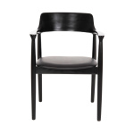 ΠΟΛΥΘΡΟΝΑ ΤΡΑΠΕΖΑΡΙΑΣ KINGSLEY HM9634.02 ΞΥΛΟ ΜΑΟΝΙ- ΜΑΥΡΟ VINYL 58x53x80Yεκ. - Image 2