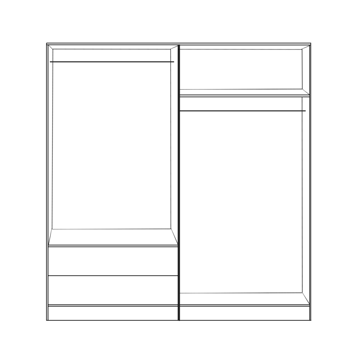 ΣΕΤ 2 ΤΜΧ ΝΤΟΥΛΑΠΑ 4ΦΥΛΛΗ ZEBRANO 160X42X181 HM11351.01 - Image 2