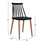 ΣΕΤ 5ΤΜΧ ΤΡΑΠΕΖΙ 140x80x76 cm SONAMA & ΚΑΡΕΚΛΕΣ VANESSA ΜΑΥΡΕΣ ΜΕΤΑΛΛΙΚΑ ΠΟΔΙΑ HM11037 - Image 2