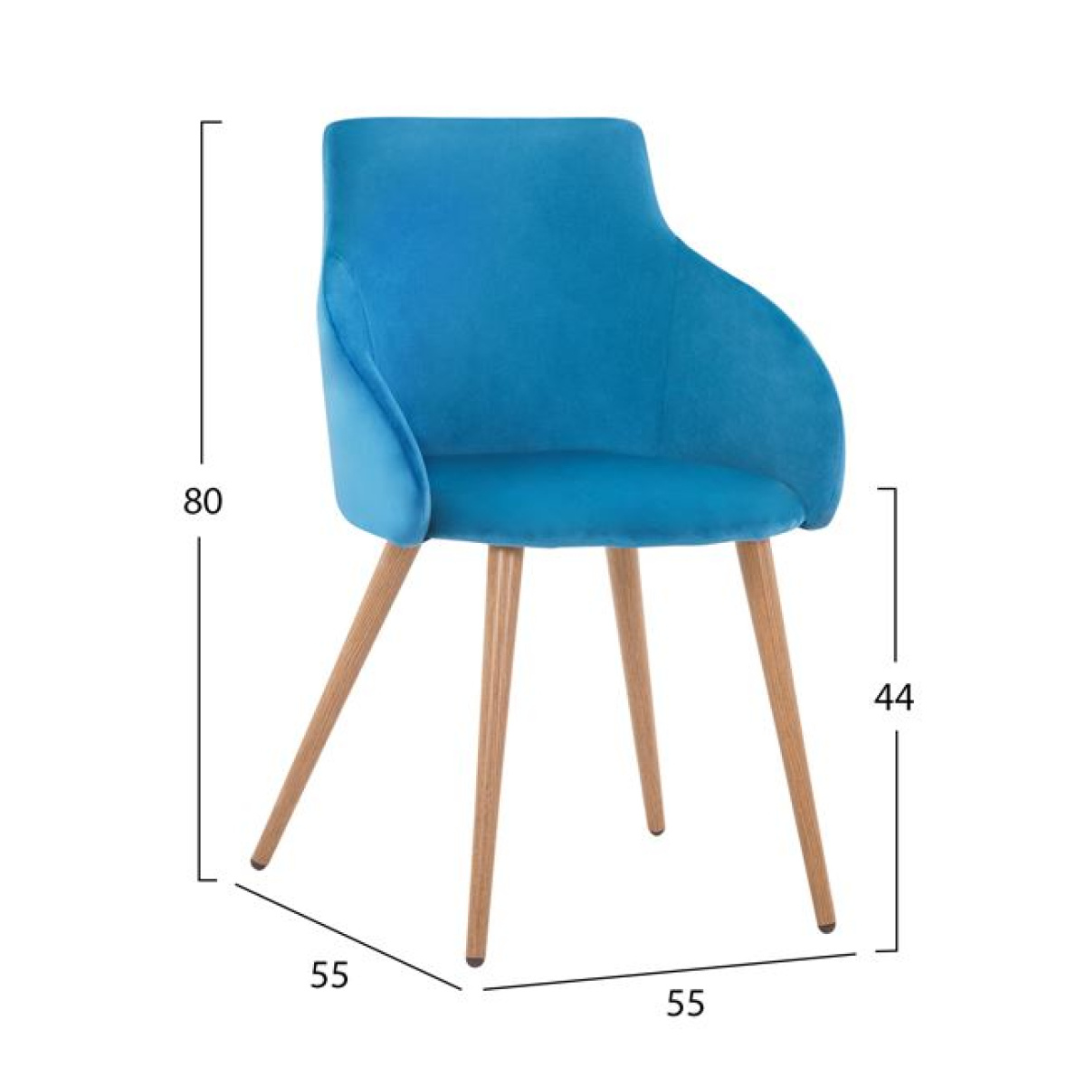 ΣΕΤ 5TMX ΤΡΑΠΕΖΙ MDF ALDWIN 160x90 ΜΕ ΠΟΛΥΘΡΟΝΑΚΙΑ ΒΕΛΟΥΔΙΝΑ IVY TΙΡΚΟΥΑΖ HM11255 - Image 2