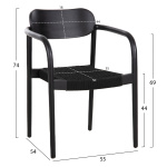 ΣΕΤ ΤΡΑΠΕΖΑΡΙΑΣ 5ΤΜΧ OSLO HM21075.01 ΣΤΡΟΓΓΥΛΟ ΤΡΑΠΕΖΙ Φ120εκ. & 4 ΚΑΡΕΚΛΕΣ-ΜΑΥΡΟ - Image 2