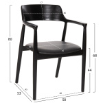 ΣΕΤ ΤΡΑΠΕΖΑΡΙΑΣ 5ΤΜΧ KINGSLEY HM21075.02 ΣΤΡΟΓΓΥΛΟ ΤΡΑΠΕΖΙ Φ120εκ.& 4 ΚΑΡΕΚΛΕΣ-ΜΑΥΡΟ - Image 2