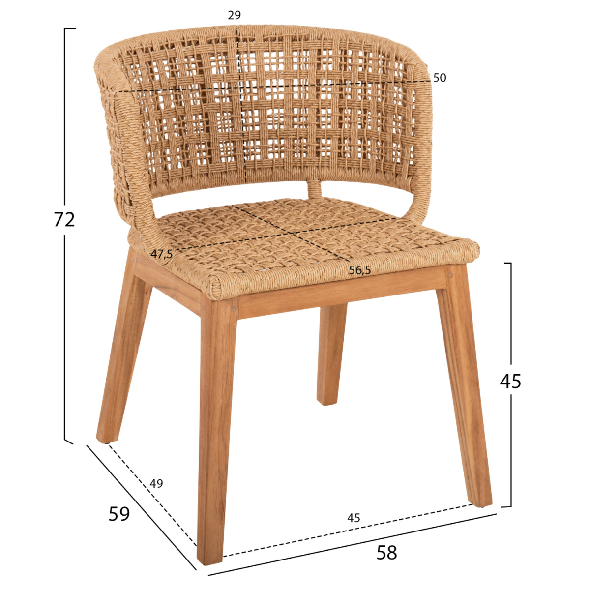 ΣΕΤ ΤΡΑΠΕΖΑΡΙΑΣ 5ΤΜΧ FARLEY HM21076.02 ΣΤΡΟΓΓΥΛΟ ΤΡΑΠΕΖΙ Φ150εκ. & 4 ΚΑΡΕΚΛΕΣ - Image 2