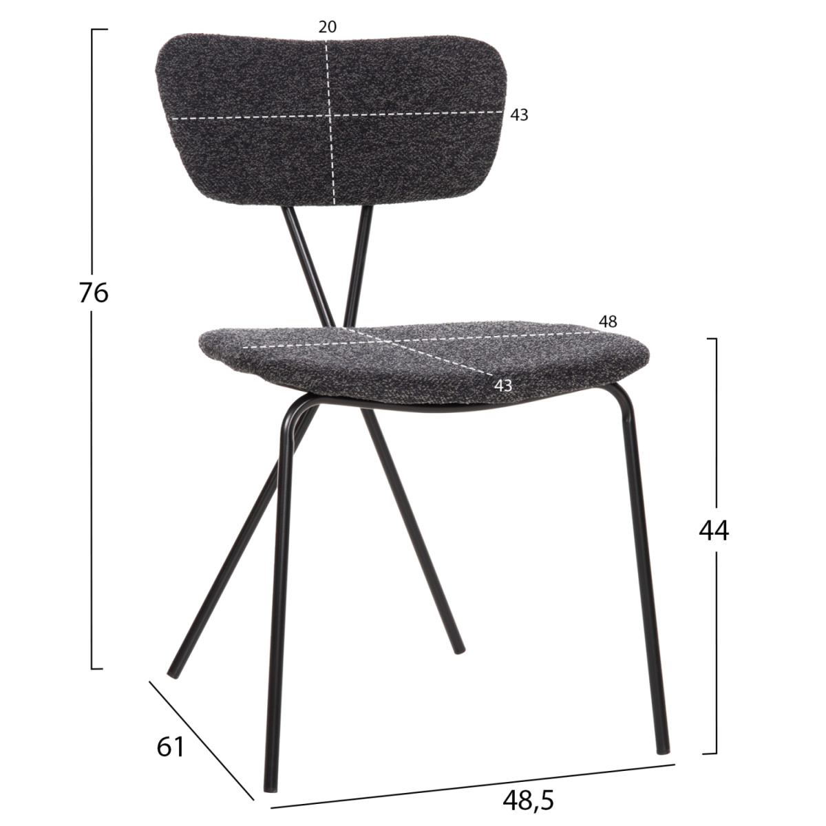 ΣΕΤ ΤΡΑΠΕΖΑΡΙΑΣ 5ΤΜΧ BROLIN HM21200 MDF TOP & ΜΕΤΑΛΛΟ ΜΑΥΡΟ-ΣΚΟΥΡΟ ΓΚΡΙ ΥΦΑΣΜΑ - Image 2