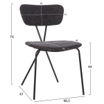 ΣΕΤ ΤΡΑΠΕΖΑΡΙΑΣ 5ΤΜΧ BROLIN HM21200 MDF TOP & ΜΕΤΑΛΛΟ ΜΑΥΡΟ-ΣΚΟΥΡΟ ΓΚΡΙ ΥΦΑΣΜΑ - Image 2