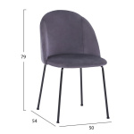 ΣΕΤ ΤΡΑΠΕΖΑΡΙΑΣ HM11181 5ΤΜΧ ΤΡΑΠΕΖΙ 140x80x75 cm MDF OLD BEECH & ΚΑΡΕΚΛΕΣ CLARA ΓΚΡΙ ΒΕΛΟΥΔΟ - Image 2