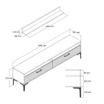ΣΥΝΘΕΣΗ ΣΑΛΟΝΙΟΥ ΜΕΛΑΜΙΝΗΣ 2ΤΜΧ ΚΑΡΥΔΙ-WHITE MARBLE HM11855.02 - Image 2