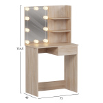 ΤΟΥΑΛΕΤΑ ΜΕ ΦΩΤΙΣΜΟ LED & ΡΑΦΙΑ LAURYN HM2501.01 ΜΕΛΑΜΙΝΗ ΣΕ SONAMA 75x40x134.5Υεκ - Image 2