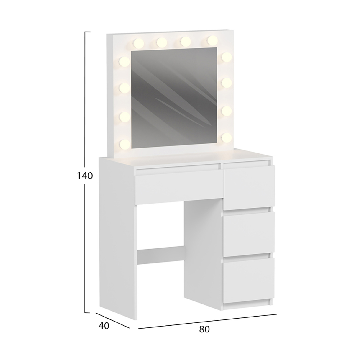 ΤΟΥΑΛΕΤΑ ΜΕ ΦΩΤΙΣΜΟ LED & ΣΥΡΤΑΡΙΑ KEITLIN HM2499.03 ΜΕΛΑΜΙΝΗ ΣΕ ΛΕΥΚΟ 80x40x140Υεκ. - Image 2