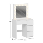 ΤΟΥΑΛΕΤΑ ΜΕ ΦΩΤΙΣΜΟ LED & ΣΥΡΤΑΡΙΑ KEITLIN HM2499.03 ΜΕΛΑΜΙΝΗ ΣΕ ΛΕΥΚΟ 80x40x140Υεκ. - Image 2