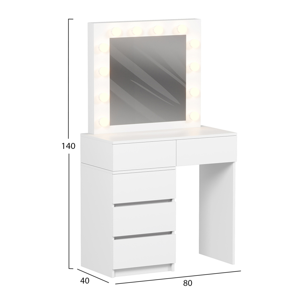 ΤΟΥΑΛΕΤΑ ΜΕ ΦΩΤΙΣΜΟ LED & ΣΥΡΤΑΡΙΑ BEYON HM2500.03 ΜΕΛΑΜΙΝΗ ΣΕ ΛΕΥΚΟ 80x40x140Υεκ. - Image 2