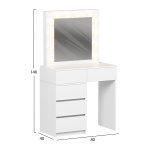 ΤΟΥΑΛΕΤΑ ΜΕ ΦΩΤΙΣΜΟ LED & ΣΥΡΤΑΡΙΑ BEYON HM2500.03 ΜΕΛΑΜΙΝΗ ΣΕ ΛΕΥΚΟ 80x40x140Υεκ. - Image 2