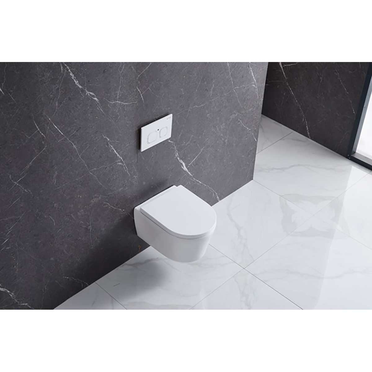 ΣΕΤ ΛΕΚΑΝΗ ΚΡΕΜΑΣΤΗ ΜΕ ΜΠΙΝΤΕ 1273WH RIMLESS ΜΕ ΚΑΠΑΚΙ SOFT CLOSE ΛΕΥΚΗ PICCADILLY - Image 4