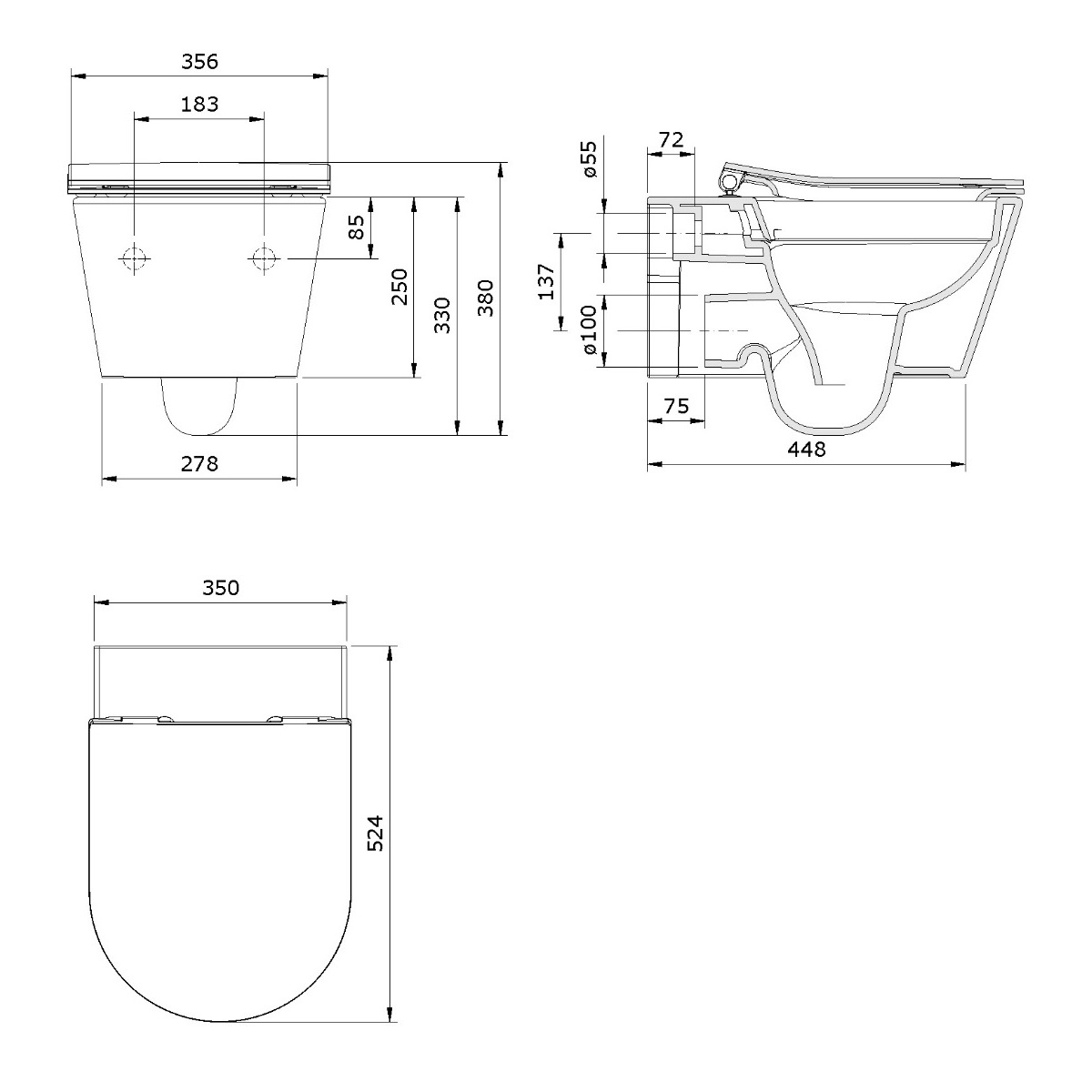 ΣΕΤ ΛΕΚΑΝΗ ΚΡΕΜΑΣΤΗ URBAN 52 RIMLESS ΜΕ ΚΑΠΑΚΙ SLIM SOFT CLOSE ΛΕΥΚΗ SANINDUSA - Image 2