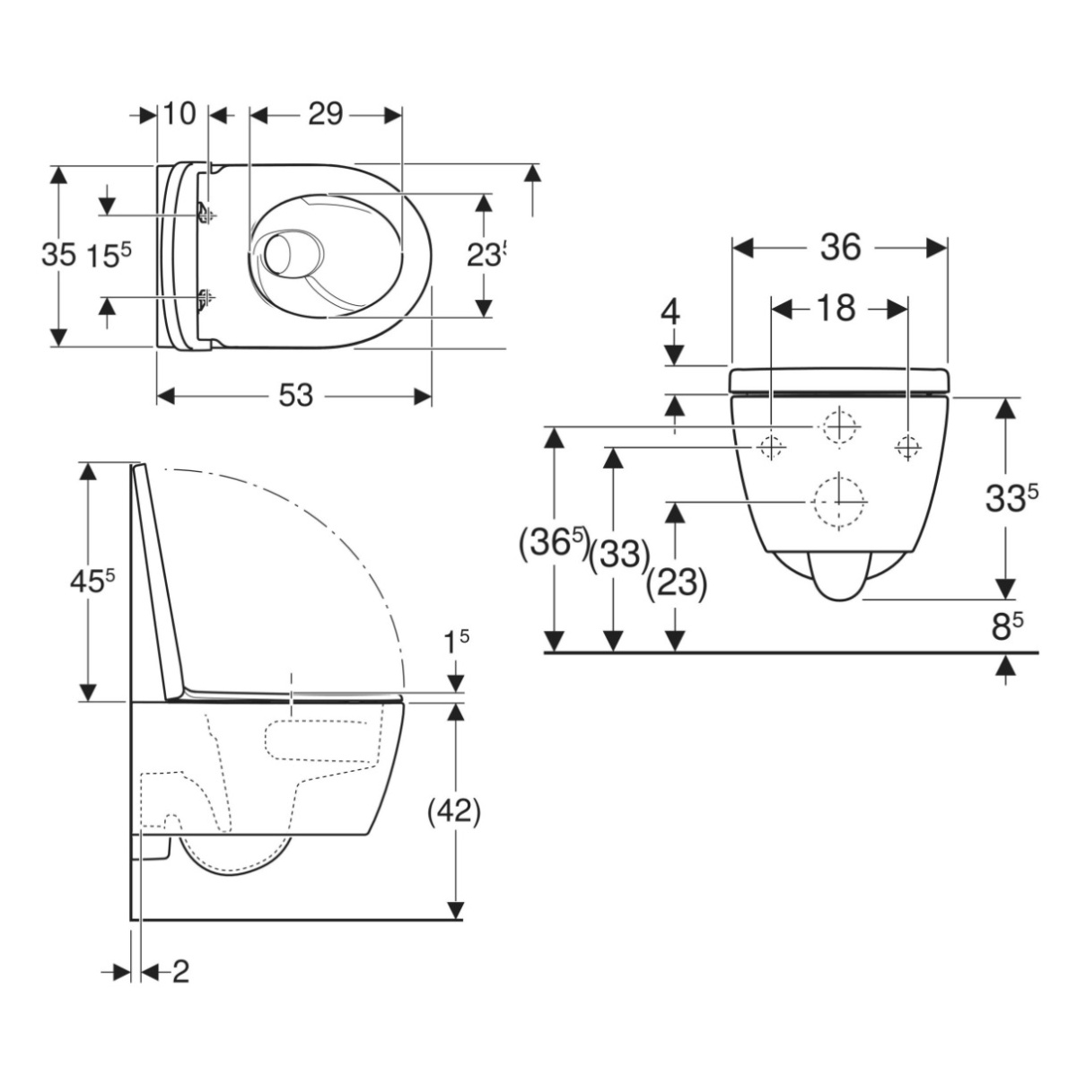 ΛΕΚΑΝΗ ΚΡΕΜΑΣΤΗ ICON RIMLESS TURBOFLUSH ΣΕΤ ΜΕ SOFT CLOSE QUICK RELEASE ΚΑΠΑΚΙ ΛΕΥΚΗ GEBERIT - Image 2