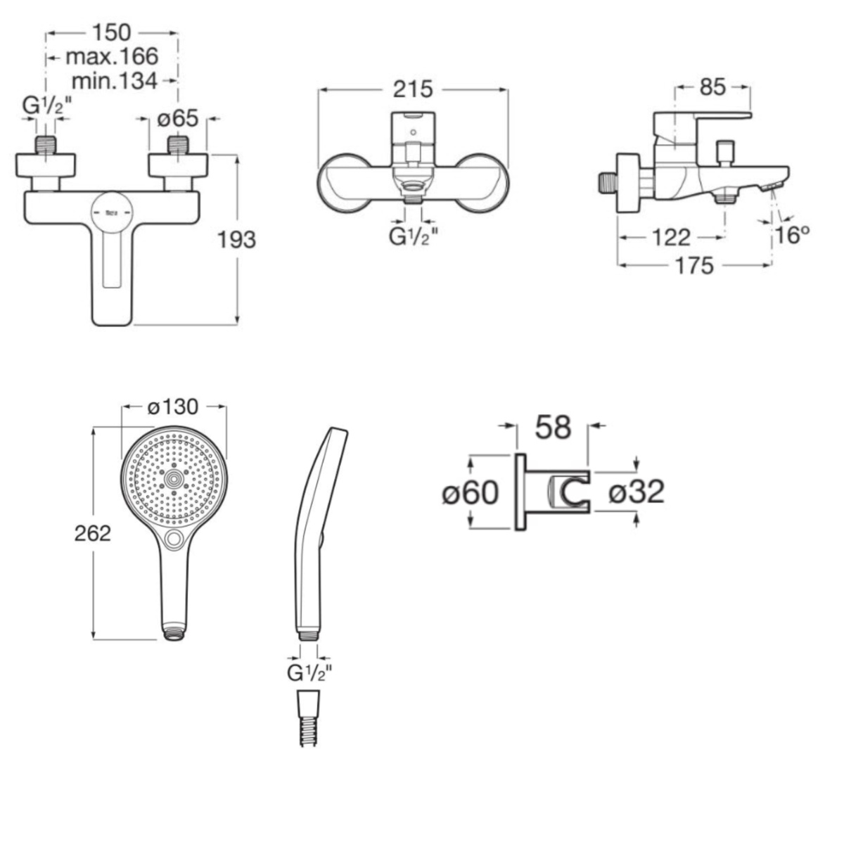 ΜΠΑΤΑΡΙΑ ΛΟΥΤΡΟΥ TARGA ΣΕΤ BRUSHED BRASS PVD ROCA - Image 2