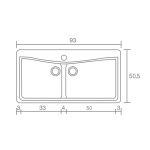 ΝΕΡΟΧΥΤΗΣ ΓΡΑΝΙΤΗ 93x51cm CLASSIC 326 METALLIC ICE SANITEC - Image 2