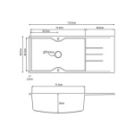 ΝΕΡΟΧΥΤΗΣ ΓΡΑΝΙΤΗ 116x50 ULTRA GRANITE 817 BIANCO SANITEC - Image 2