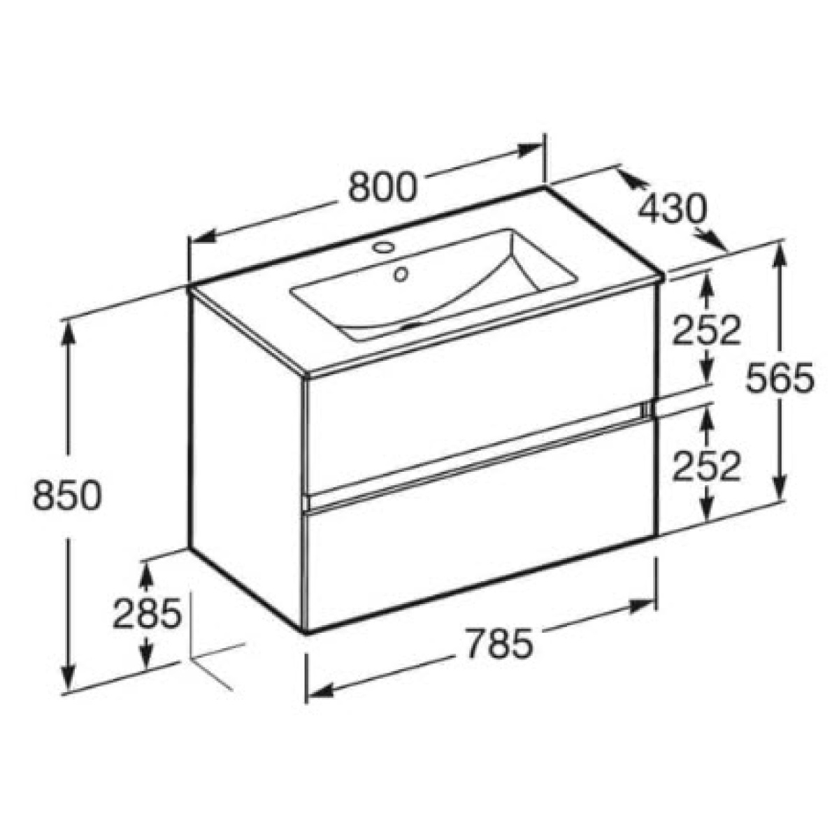 ΣΕΤ ΕΠΙΠΛΟ ΜΠΑΝΙΟΥ 2ΤΜΧ N-CUBE 80 ΛΕΥΚΟ ROCA - Image 2