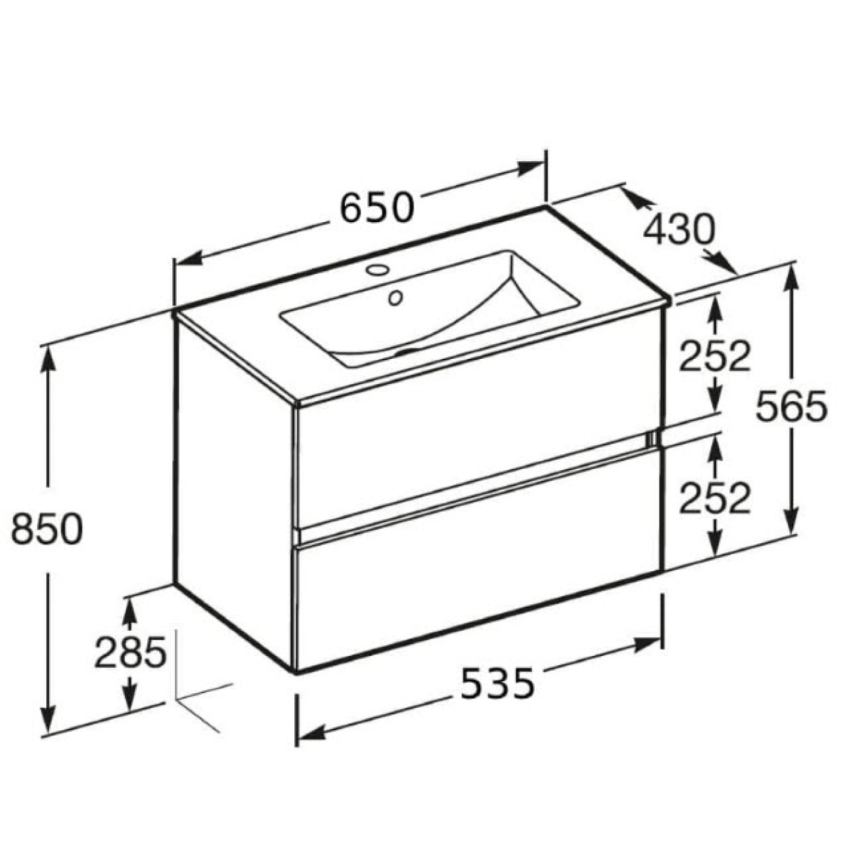 ΣΕΤ ΕΠΙΠΛΟ ΜΠΑΝΙΟΥ 2ΤΜΧ N-CUBE 65 ΛΕΥΚΟ ROCA - Image 2