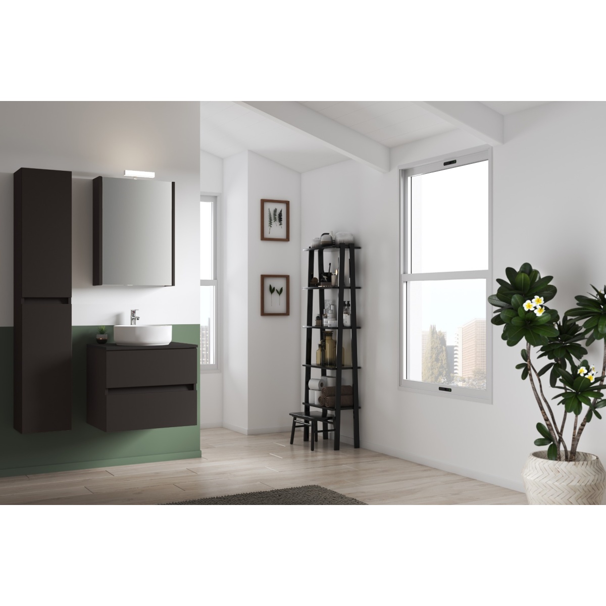 ΒΑΣΗ ΜΠΑΝΙΟΥ COSMOS 60cm ΚΡΕΜΑΣΤΗ ANTHRACITE GREY PICCADILLY - Image 3